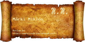 Márki Miklós névjegykártya