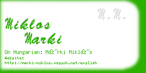 miklos marki business card